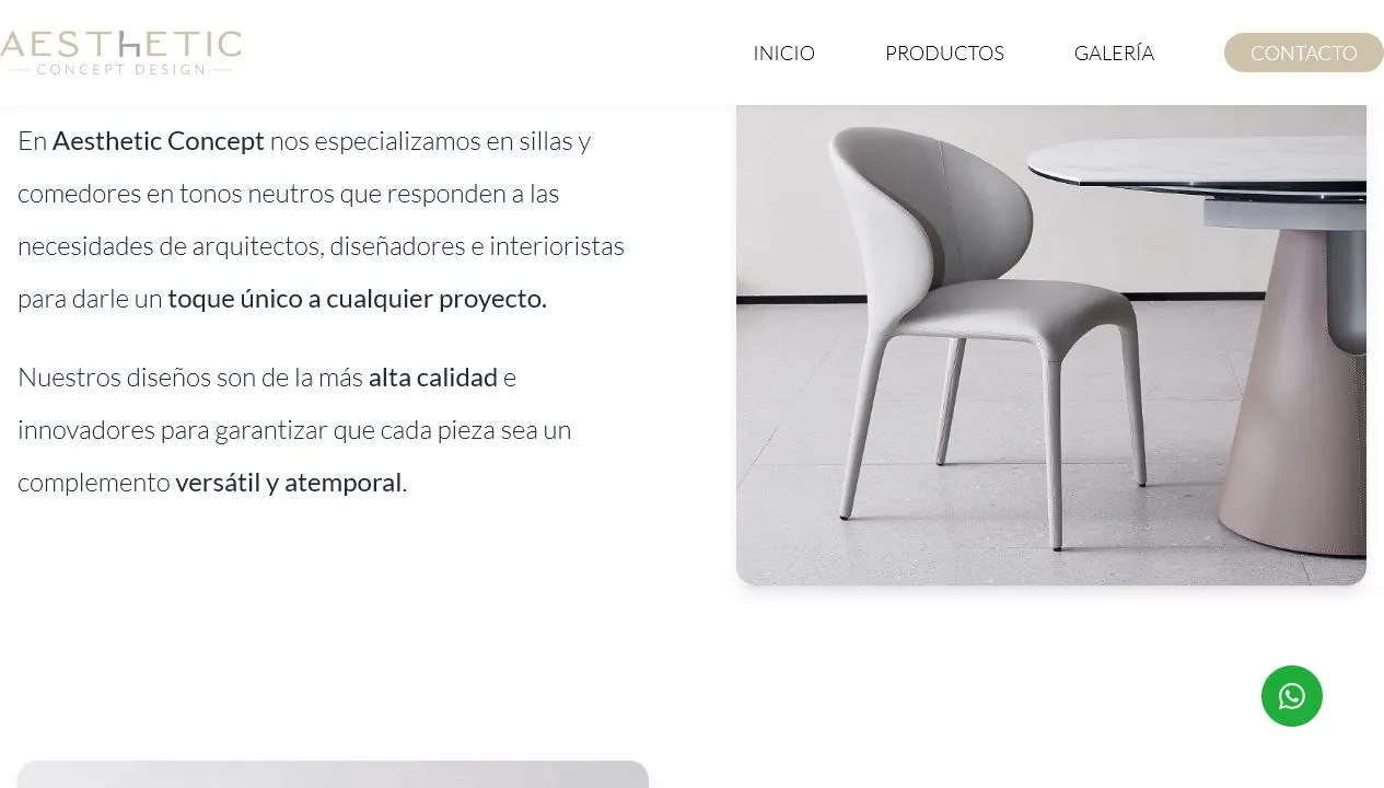 Aesthetic Concept gallery interface.
