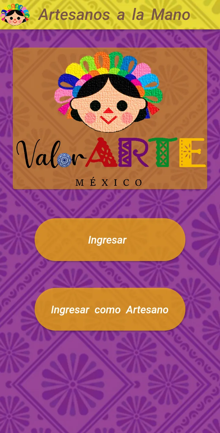 Captura de la aplicación ValorArte México.