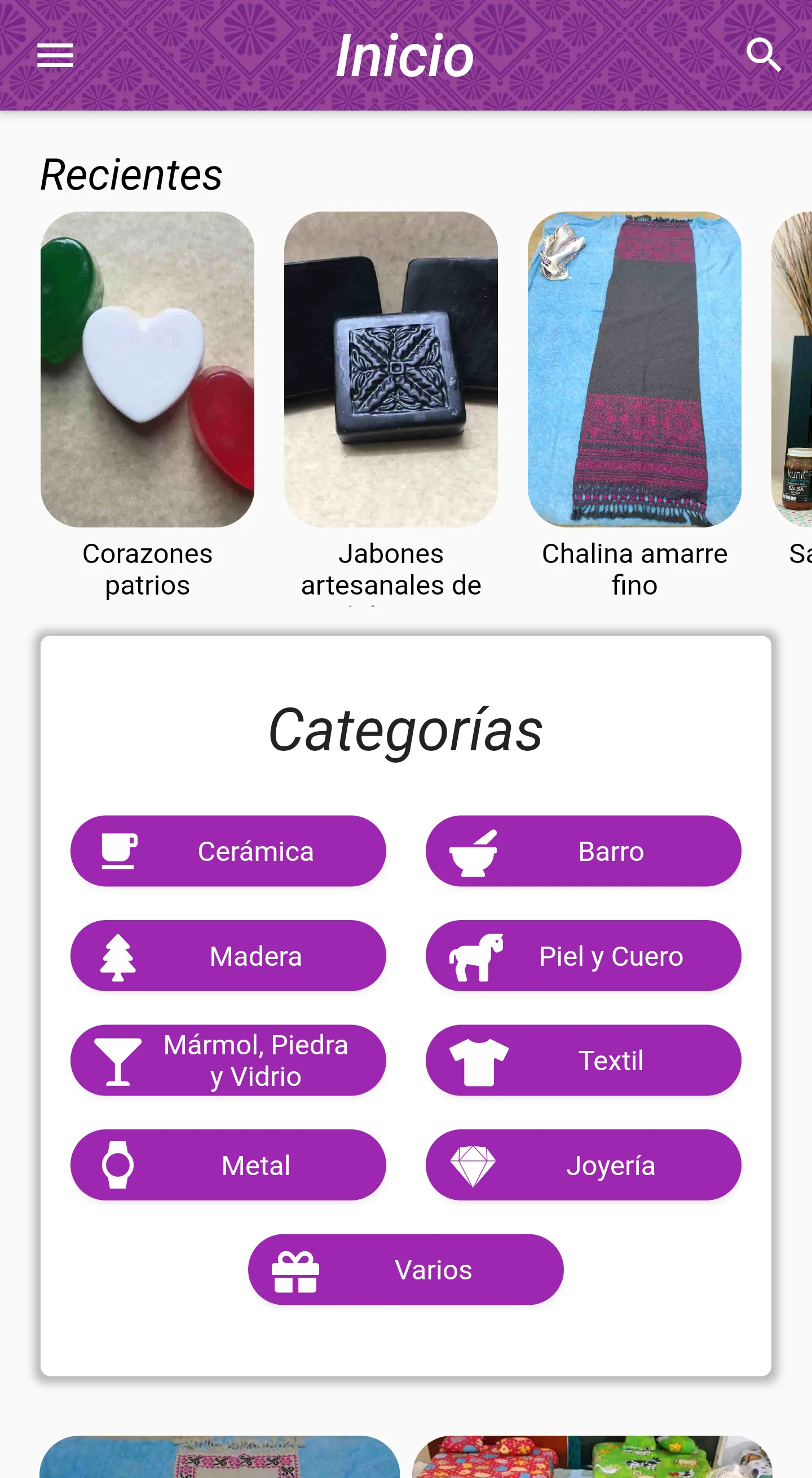 Interfaz final de ValorArte México tras la mejora UX/UI.