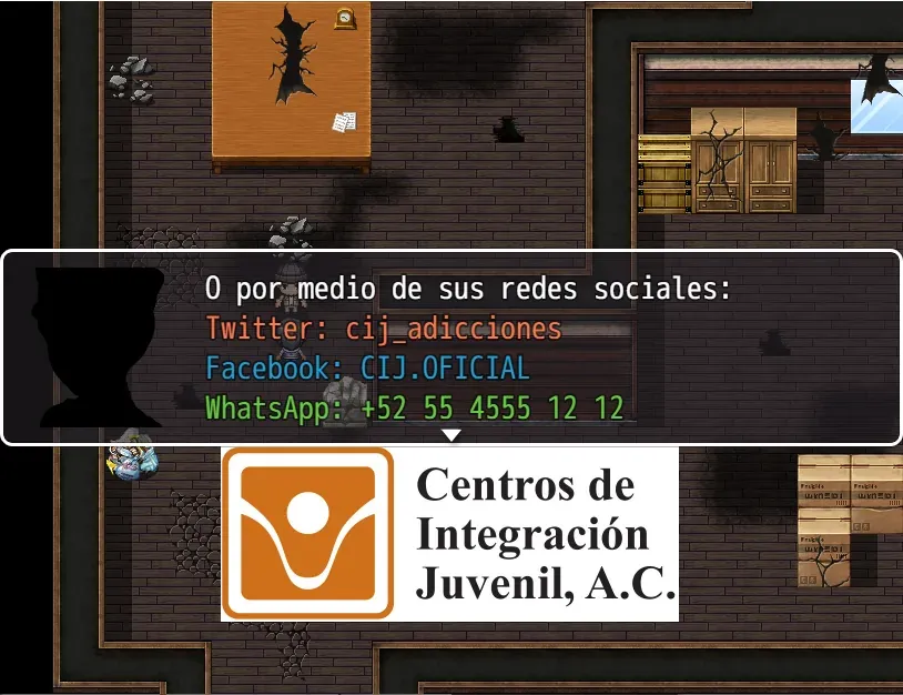 Información de apoyo y contacto disponible para el jugador.