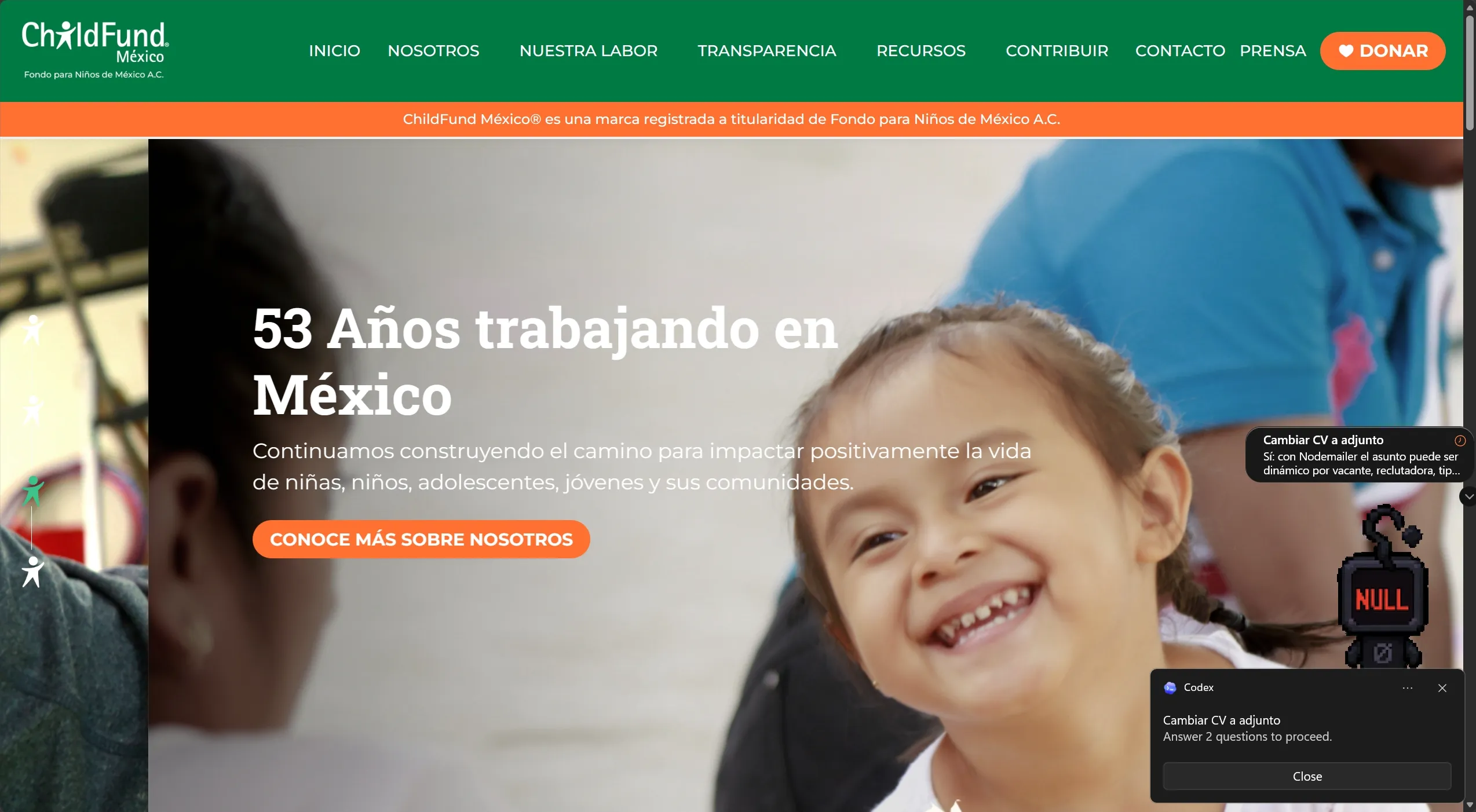 ChildFund México: mantenimiento de sitio y pagos