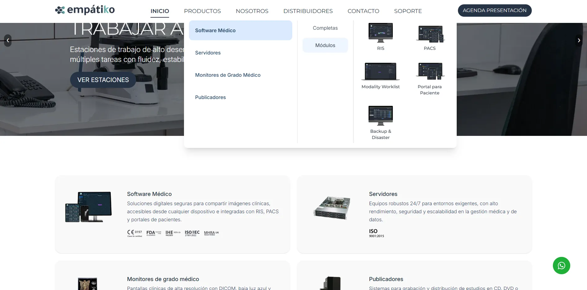 Pagina de catalogo y productos de Empatiko.