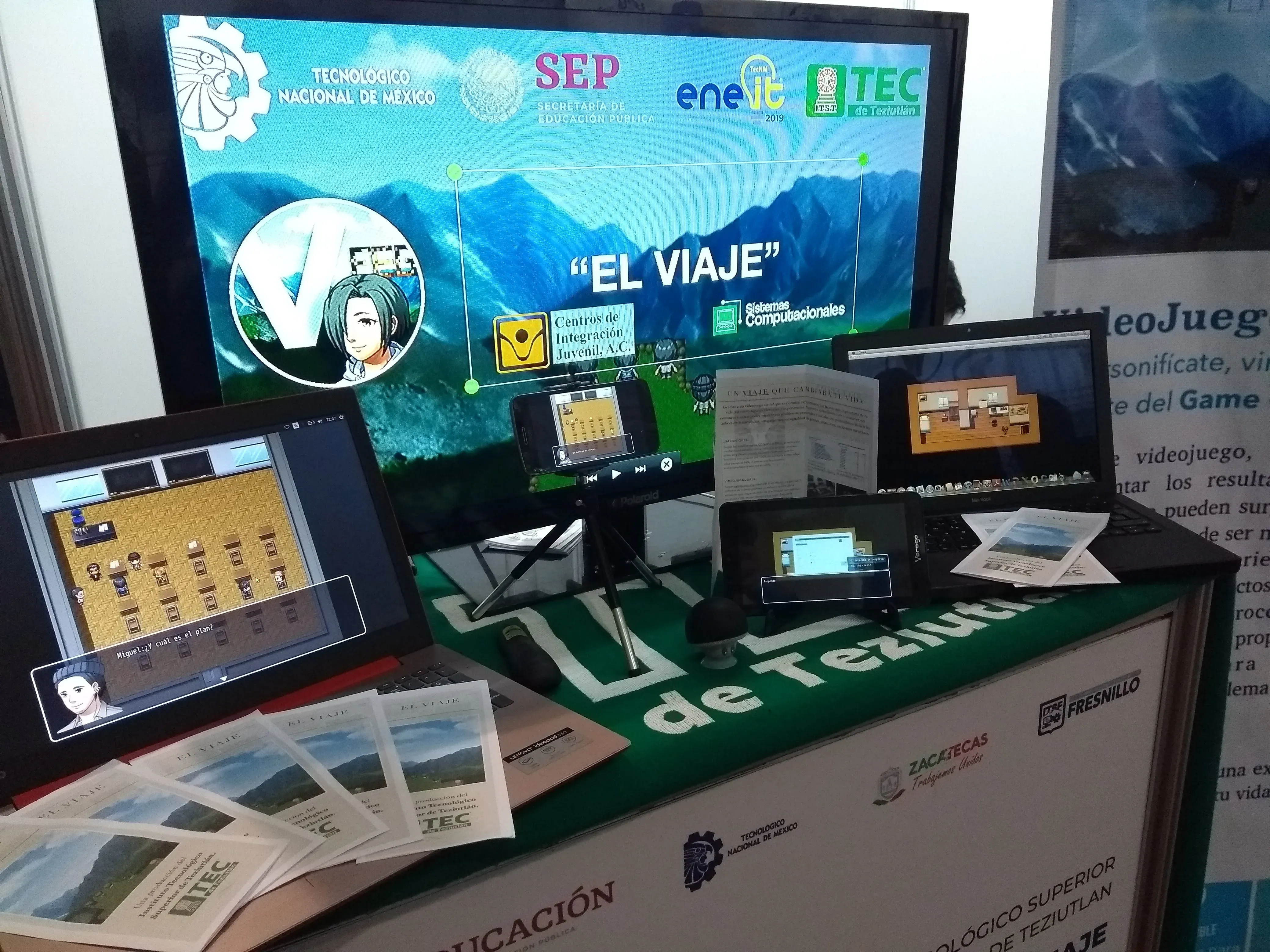 Espacio de demostración de El Viaje en ENEIT 2019.