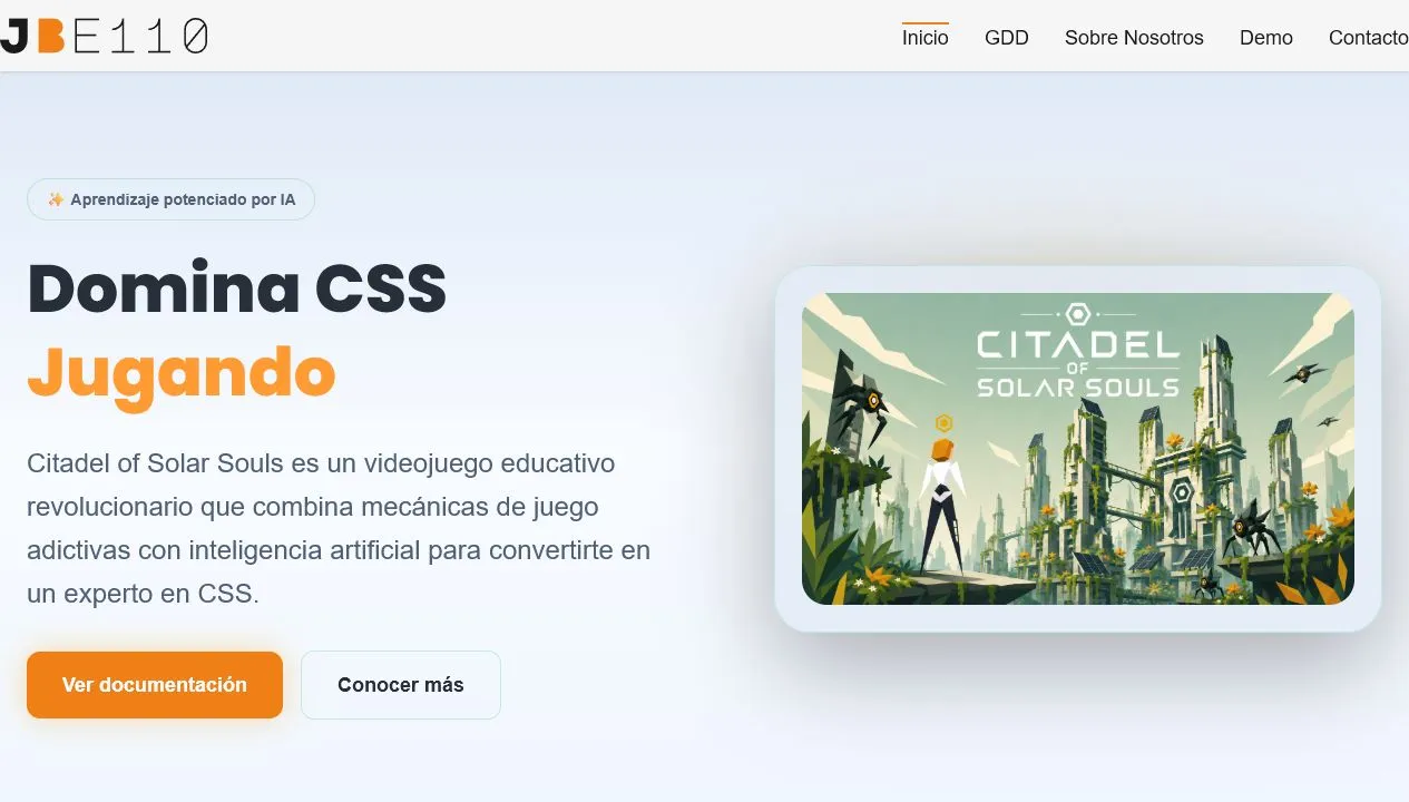 Banner del proyecto GDD CSS: documentacion web para Citadel of the Solar Souls