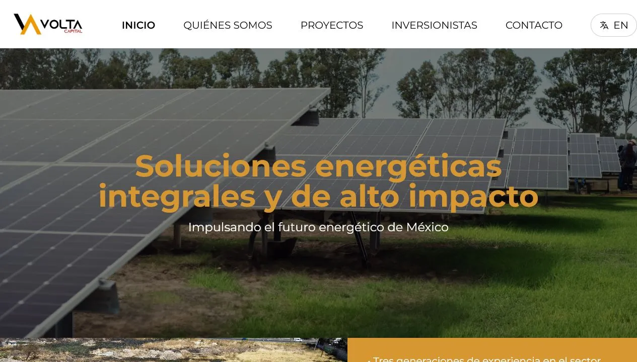 Volta Capital: sitio corporativo bilingue