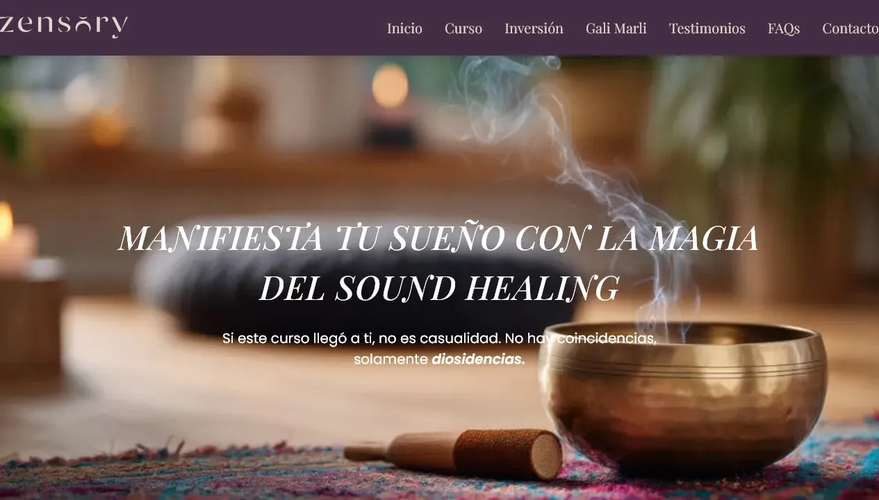 Zensory: landing con pago de curso